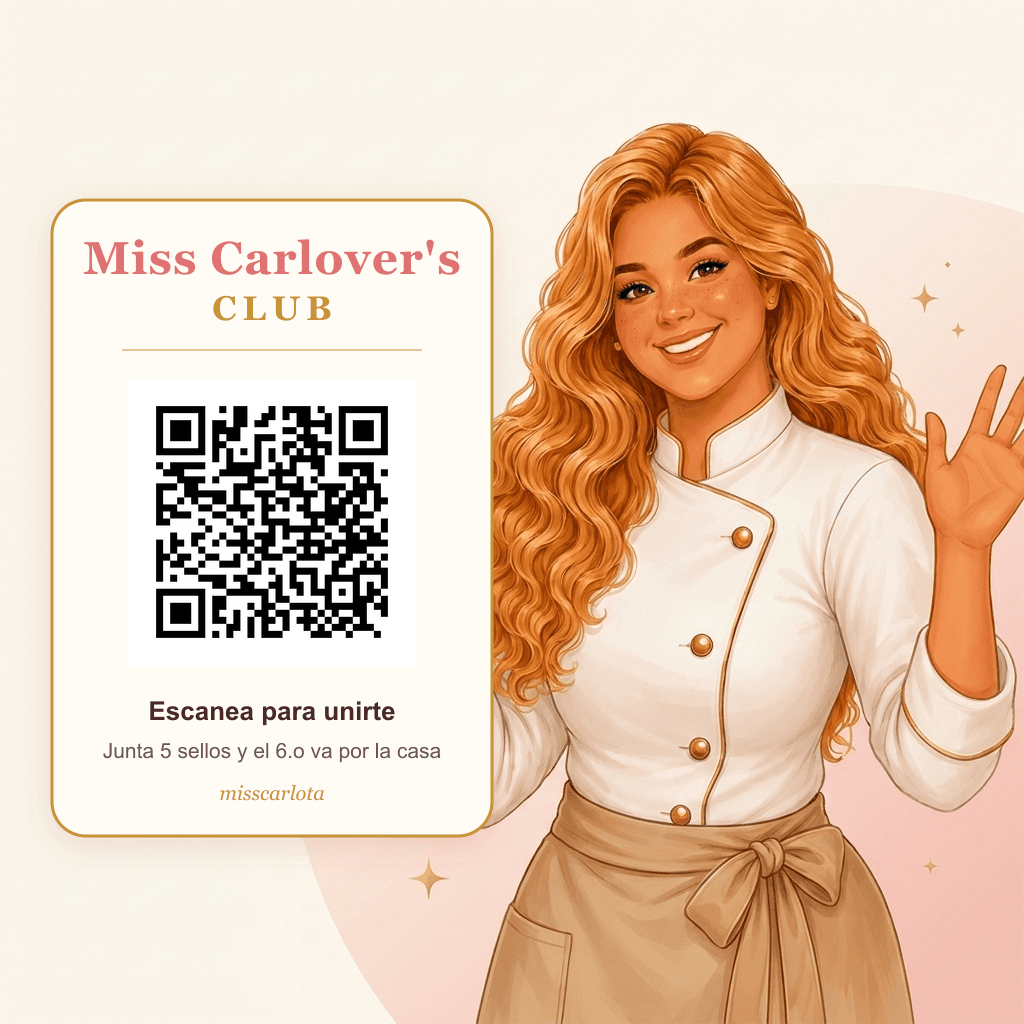 Tarjeta del Miss Carlover's Club con código QR para unirse